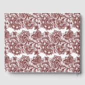 Bourgondië en witte kant bruiloft gastenboek (Achterkant)