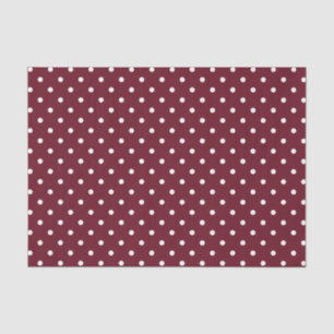 Bourgondië en witte Polka Dot Pattern Tissuepapier