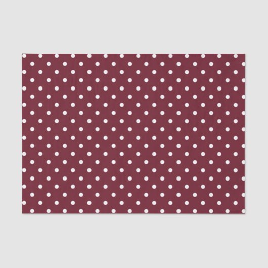 Bourgondië en witte Polka Dot Pattern Tissuepapier (Voorkant)
