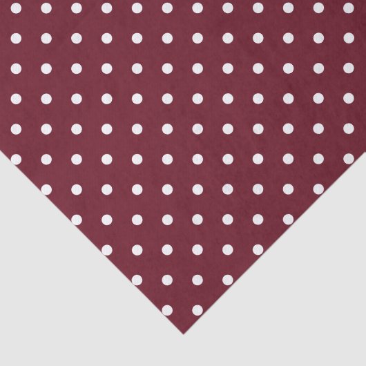 Bourgondië en witte Polka Dot Pattern Tissuepapier (Detail)