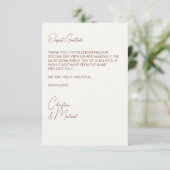 Bourgondië en zacht wit bruiloft foto bedankkaart (Staand voorkant)