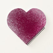 Bourgondië en Zilveren Glitter Hart Notitieboek (Achterkant)