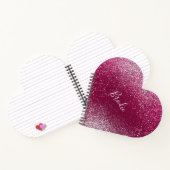 Bourgondië en Zilveren Glitter Hart Notitieboek (Binnen)