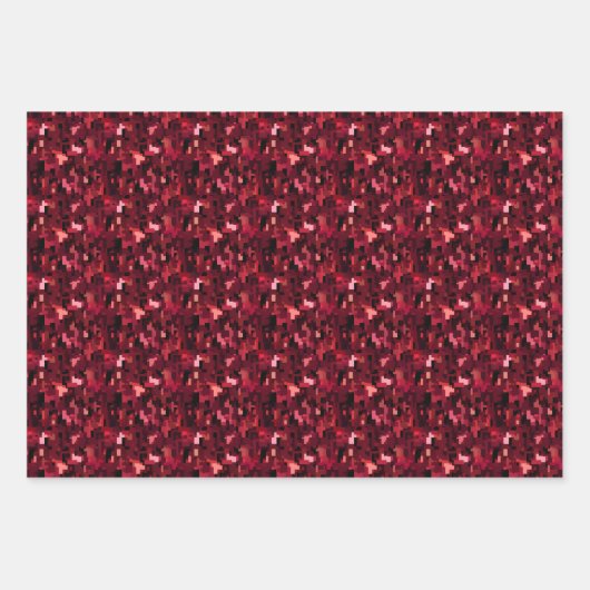 Bourgondië en zwart Abstract Inpakpapier Vel (Voorkant 2)