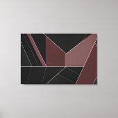 Bourgondië en Zwarte Abstracte Geometrie Canvas Afdruk (Voorkant)