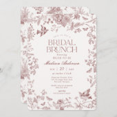 Bourgondië Fall Toile De Jouy Bloemrijke Bruids Br Kaart (Voorkant / Achterkant)