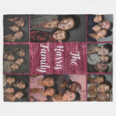 Bourgondië Familie Foto Collage Fleece Deken (Voorkant (Horizontaal))
