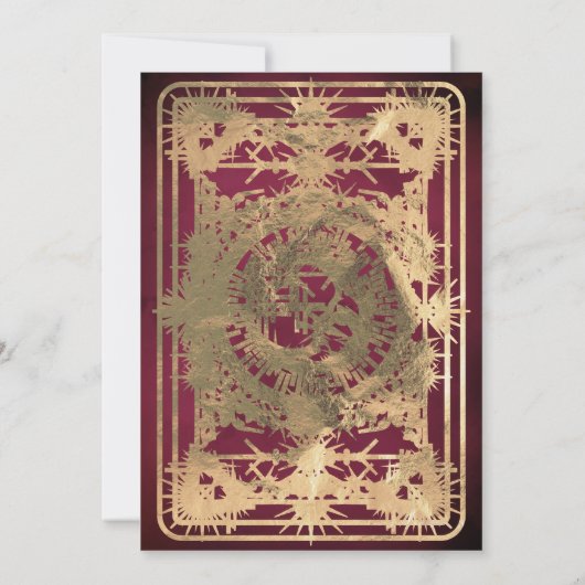 Bourgondië & Faux Gold Tarot Celestial Save The Date (Achterkant)