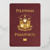 Bourgondië Filipijnen Paspoort Bewaar de datum Folie Uitnodiging (Voorkant)