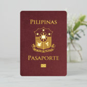 Bourgondië Filipijnen Paspoort Bewaar de datum Folie Uitnodiging (Staand Voorkant)