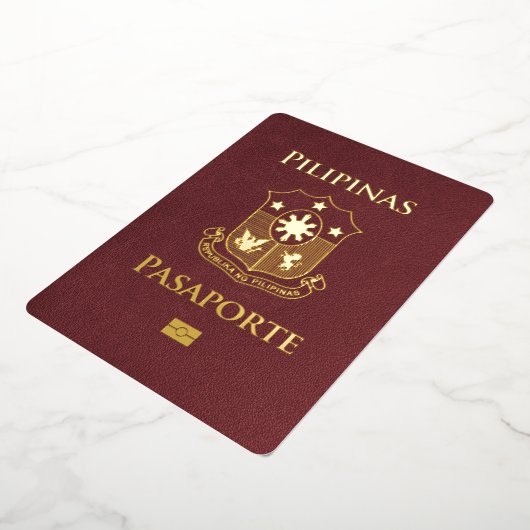 Bourgondië Filipijnen Paspoort Bewaar de datum Folie Uitnodiging (Gedraaid)