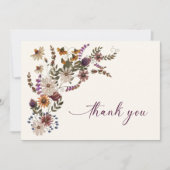 Bourgondië Floral bedankjes Bedankkaart (Voorkant)