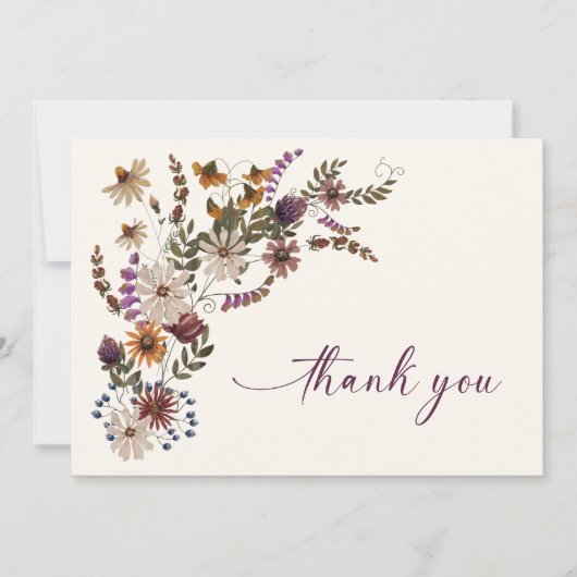 Bourgondië Floral bedankjes Bedankkaart (Voorkant)
