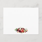 Bourgondië Floral Boho trouwdetails invoegen Kaart (Achterkant)