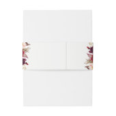 Bourgondië Floral Fall Wedding Belly Band Uitnodigingen Wikkel (Achterkant Voorbeeld)