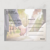 Bourgondië Floral foto rustieke bruiloft dank u Briefkaart (Achterkant)