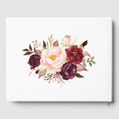 Bourgondië Floral Navy Bruiloft Gastenboek (Achterkant)