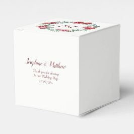 Bourgondië Floral Roos krans Monogram bruiloft Bedankdoosjes