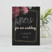 Bourgondië Floral Rustic red de datum Save The Date (Staand voorkant)