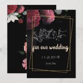Bourgondië Floral Rustic red de datum Save The Date (Voorkant / Achterkant)