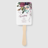 Bourgondië Floral Splendor Trouwprogramma Handwaaier (Voorkant)