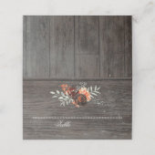 Bourgondië Floral String Lights Rustiek hout Plaatskaartje (Buitenkant ongevouwen)