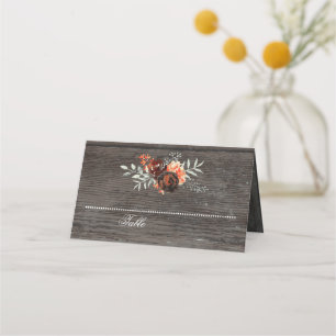 Bourgondië Floral String Lights Rustiek hout Plaatskaartje