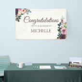 Bourgondië Floral Vrouwen pensioen Gefeliciteerd Spandoek (Beurs)