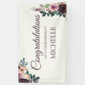 Bourgondië Floral Vrouwen pensioen Gefeliciteerd Spandoek (Verticaal)