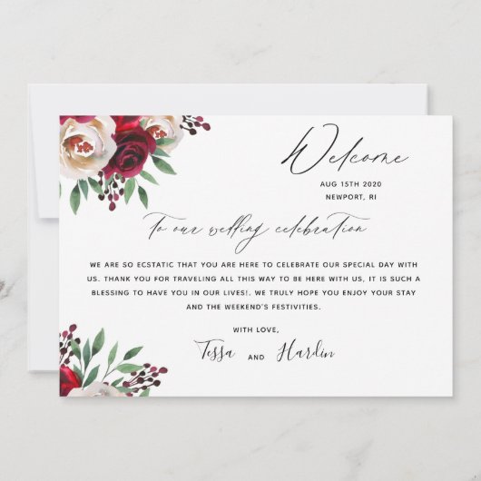 Bourgondië Floral Wedding Tijdlijn Programma & Wel (Achterkant)