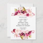 Bourgondië Floral wordt mijn ereheer Kaart (Achterkant)