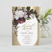 Bourgondië Flowers Gold Diamonds Vrijgezellenfeest Kaart (Staand voorkant)