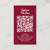Bourgondië Foto delen Capture Love QR Code  Visitekaartje (Achterkant)