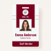 Bourgondië | Foto-ID van conferentie- en onderwijs Badge (Voorkant)