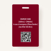 Bourgondië | Foto-ID van conferentie- en onderwijs Badge (Achterkant)