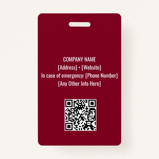 Bourgondië | Foto-ID van conferentie- en onderwijs Badge (Achterkant)