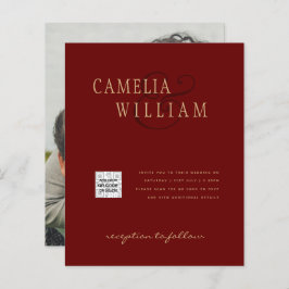 Bourgondië Foto Trouw Uitnodiging QR Code Bewaar D