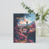 Bourgondië Frankrijk vintage reisadvertentie Briefkaart (Staand voorkant)