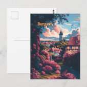 Bourgondië Frankrijk vintage reisadvertentie Briefkaart (Voorkant / Achterkant)