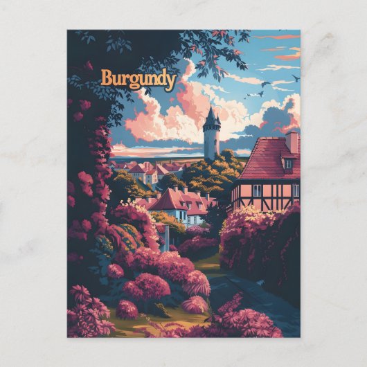 Bourgondië Frankrijk vintage reisadvertentie Briefkaart (Voorkant)