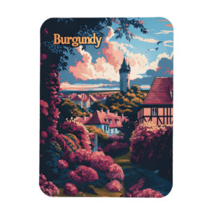 Bourgondië Frankrijk vintage reisadvertentie Magneet