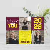 Bourgondië & Geel 3 Foto Afstuderen Dank u Kaart (Staand voorkant)