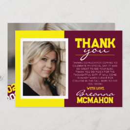 Bourgondië geel Afstuderen 2 foto bedankje Kaart