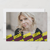 Bourgondië & geel Afstuderen foto dank u kaart (Achterkant)