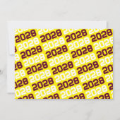 Bourgondië & geel Afstuderen fotouitnodiging Kaart (Achterkant)