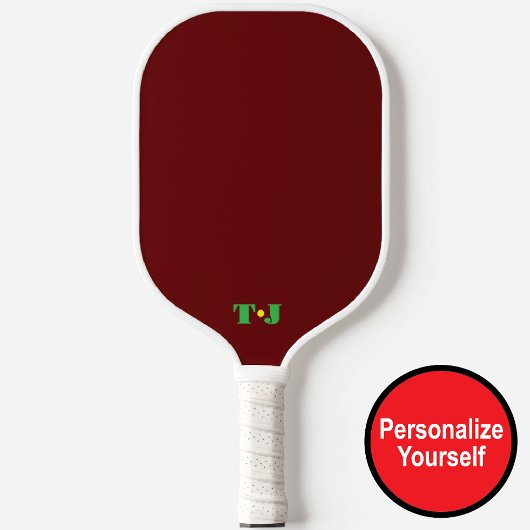 Bourgondië gepersonaliseerd monogram pickleball paddle