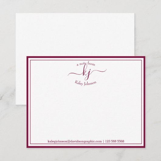 Bourgondië gepersonaliseerd | Van de schrijftafel  Bedankkaart (Voorkant / Achterkant)