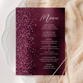 Bourgondië Glam Glitter Script Wedding Menu