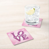 Bourgondië Glitter LOVE Hearts Onderzetter Set (Insitu)