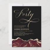Bourgondië Gold Agate 40e 40 verjaardagsfeest Kaart (Voorkant)